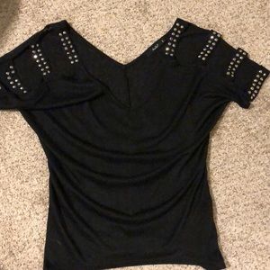 Papaya black v neck shirt